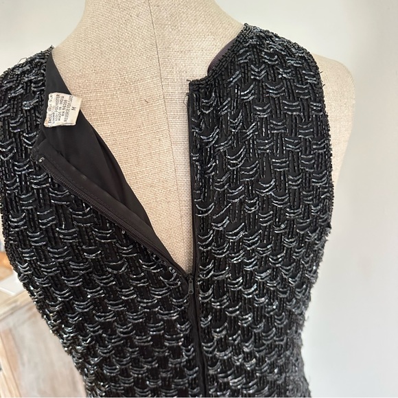 VTG Laurence Kazar Black Beaded Evening Silk Gown - Picture 9 of 9